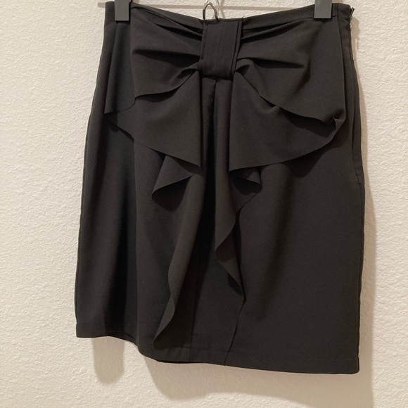 Altar’d State Black Mini Skirt with Oversized Front Bow | XS - Picture 2 of 5